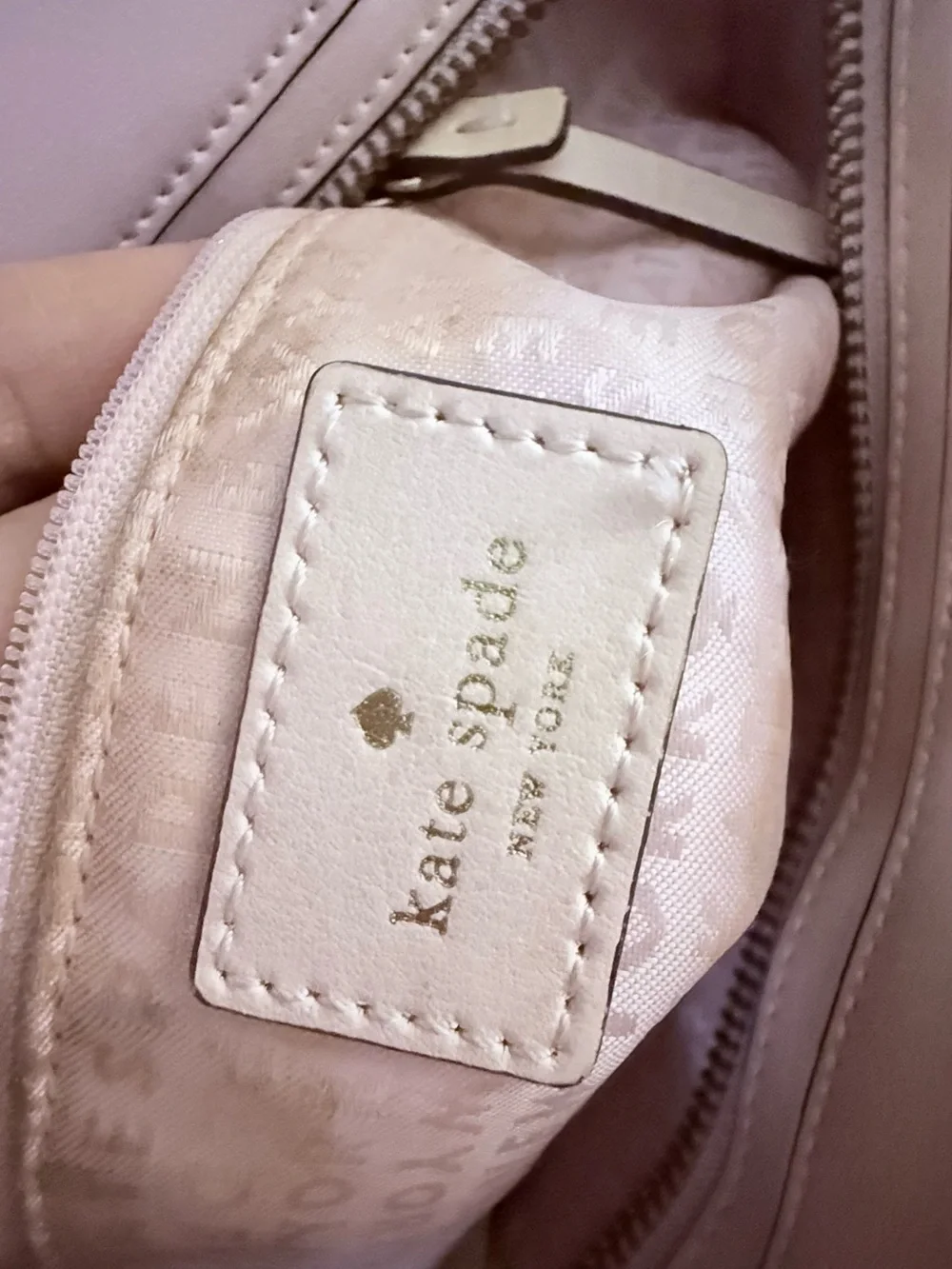 kate spade Pale Pink Leather Crossbody with Bow Accent